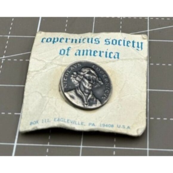 Vintage Copernicus Society Of America Medal Pin By MET - Picture 1 of 4